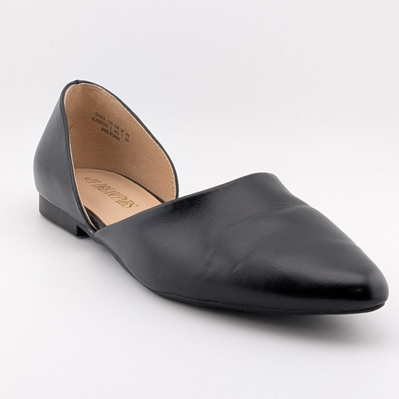 Pre-owned Dream Pairs Size 9 Black DOrsay Flats with Low Heel PU Leather SoleComfort.shoes