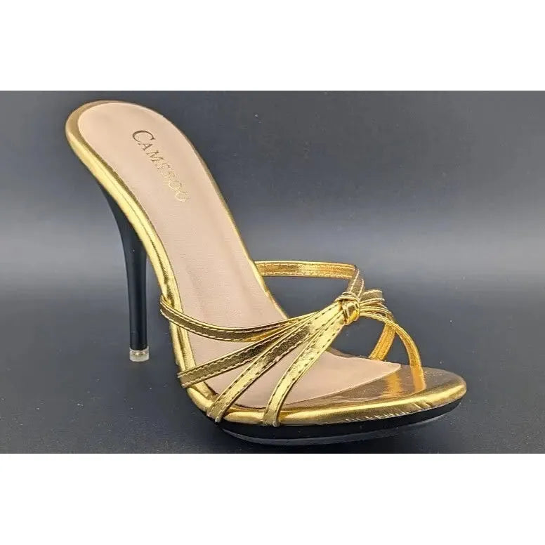 CAMSSOO Women's Size 6M Platform Heeled Mules Stiletto Sandals Open Toe Slip On - SoleComfort.shoes