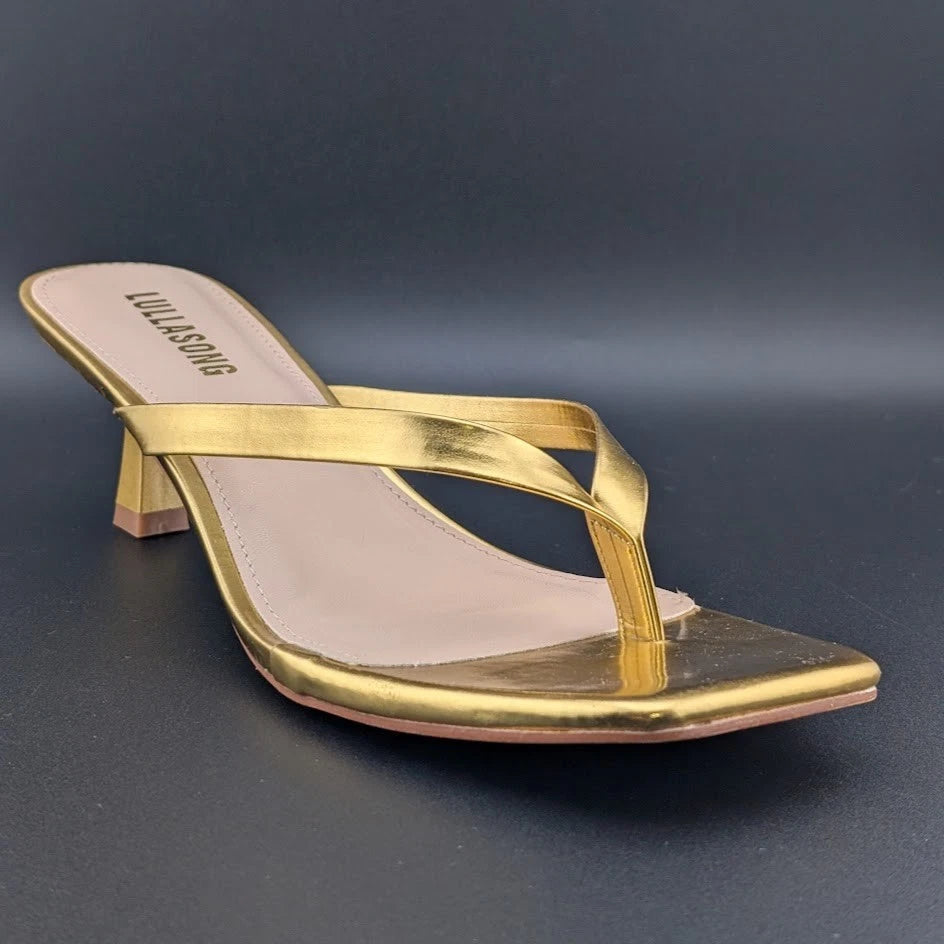 Women Flip Flop Low Kitten Heel Sandals Square Open Toe Thong Sandals Generic