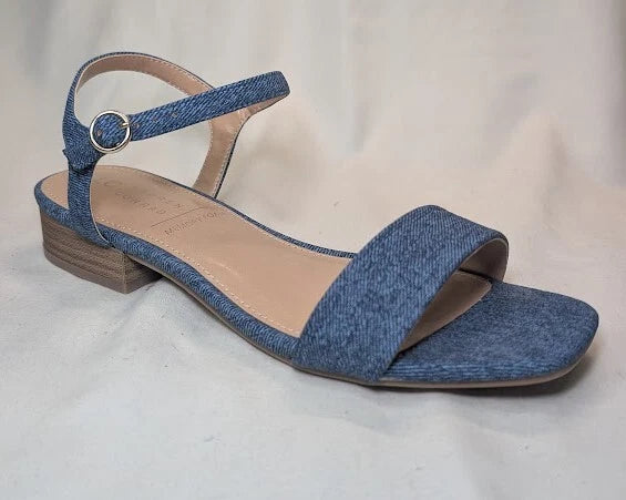 LC Lauren Conrad Obsidian Denim Blue Women's Slide Sandals - Size 8.5 NWB