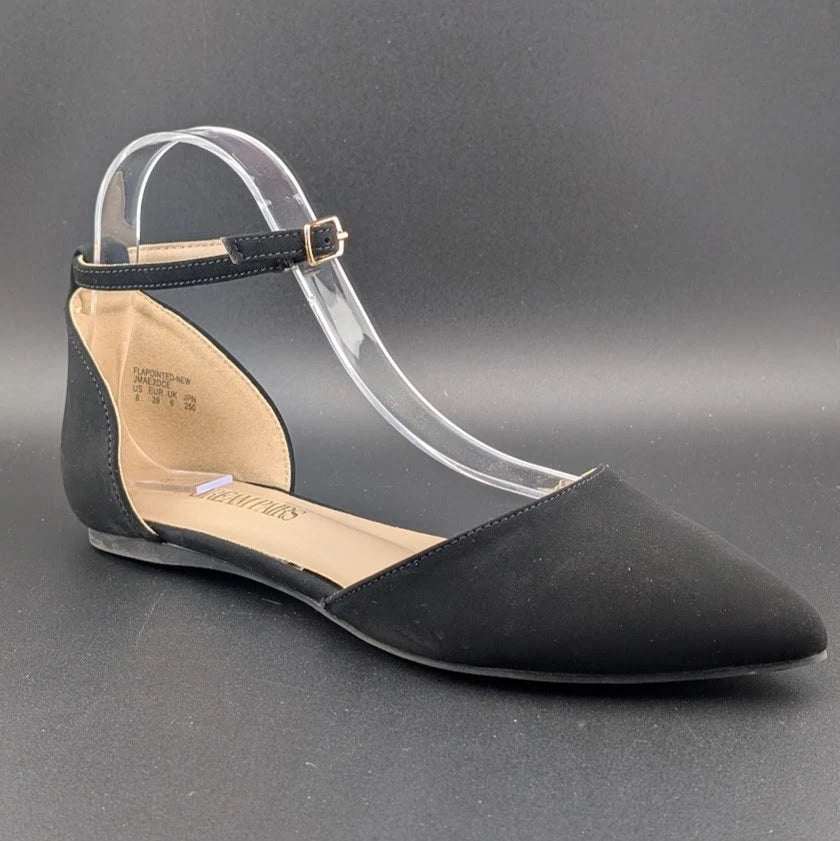 Women Size 8 D'Orsay Dress Flat Ankle Strap Wedge Pump Toe Ankle Strap SoleComfort.shoes