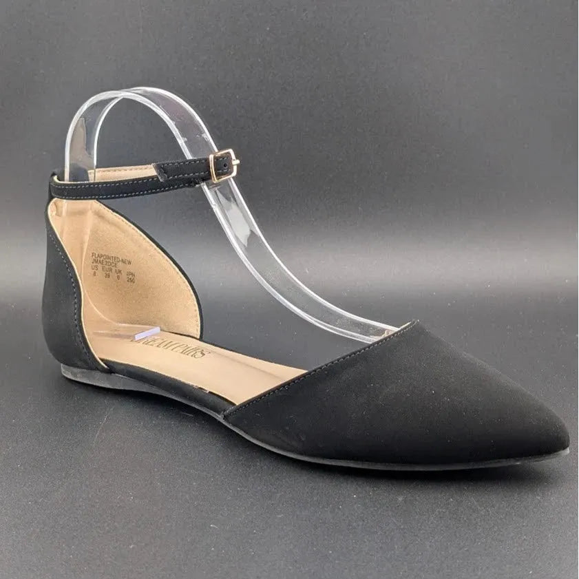 Women Size 8 D'Orsay Dress Flat Ankle Strap Wedge Pump Toe Ankle Strap SoleComfort.shoes