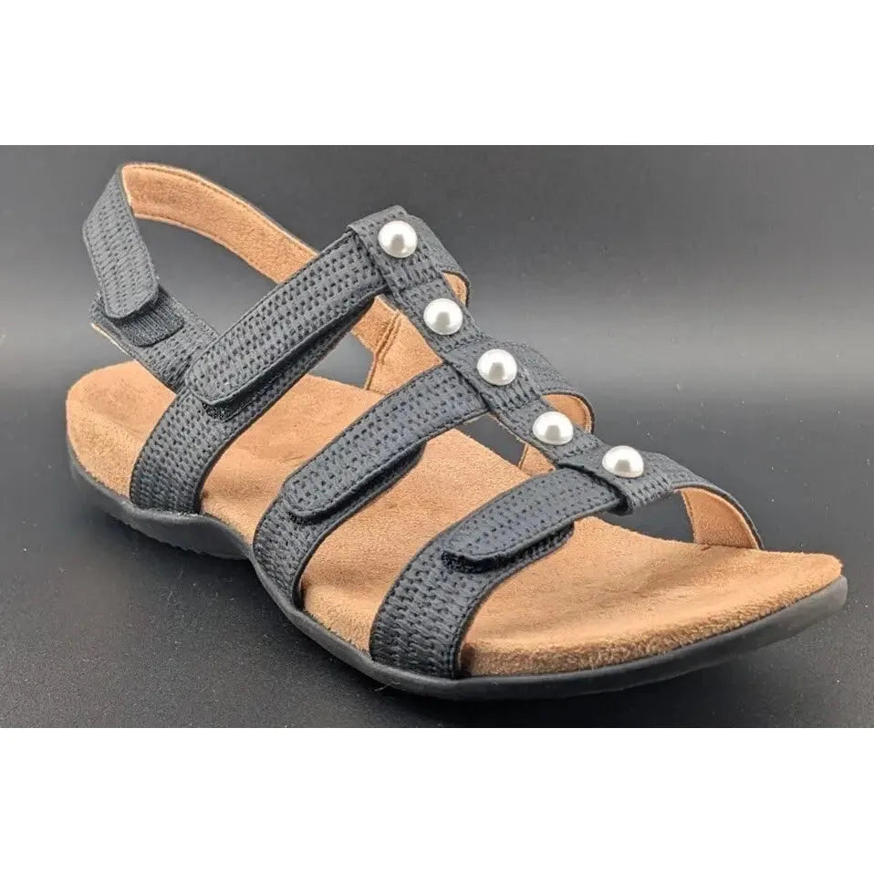 Vionic sandals Vionic Women's Size 10W Amber Pearl Black Woven Faux Leather Slide Sandals Vionic