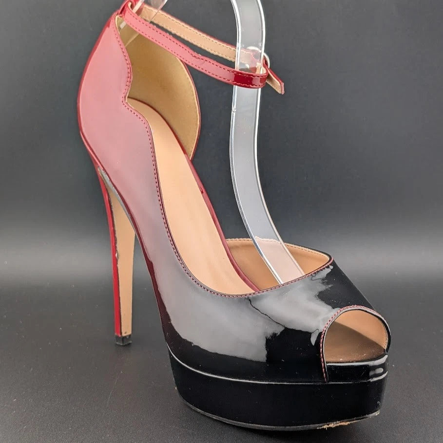 MERUMOTE Women's 9.5 Platform Stiletto Heels Shoes Peep Toe Pumps 6 inch Heels SoleComfort.shoes