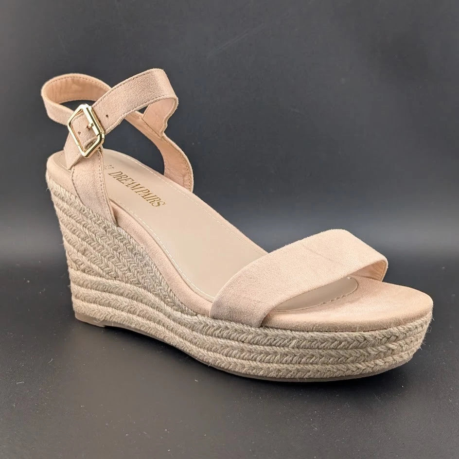 Dream Pairs Size 11 Women Espadrille Wedge Sandals Ankle Strap w/ Bkl Closed Toe SoleComfort.shoes