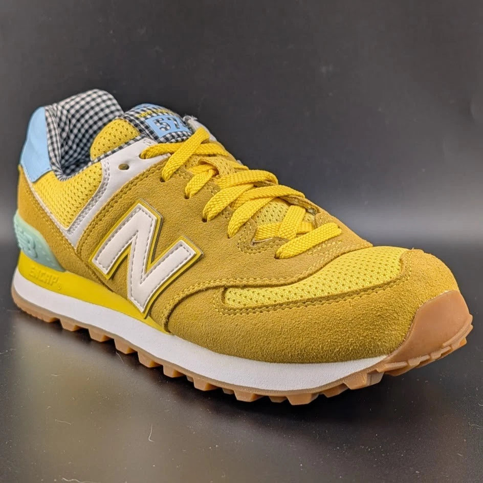 New Balance Women's Size 7.5B Kids 6Y 574 Picnic Pack Yellow Shoes Sne