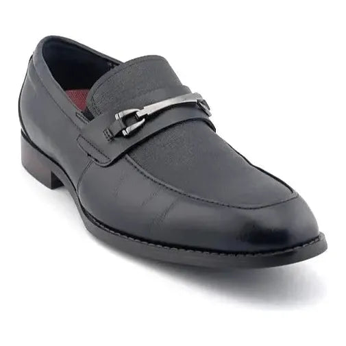 Stacy Adams Kaylor Moc Toe Bit Slip-On Loafers - Men's Size 8.5W Black Leather - SoleComfort.shoes