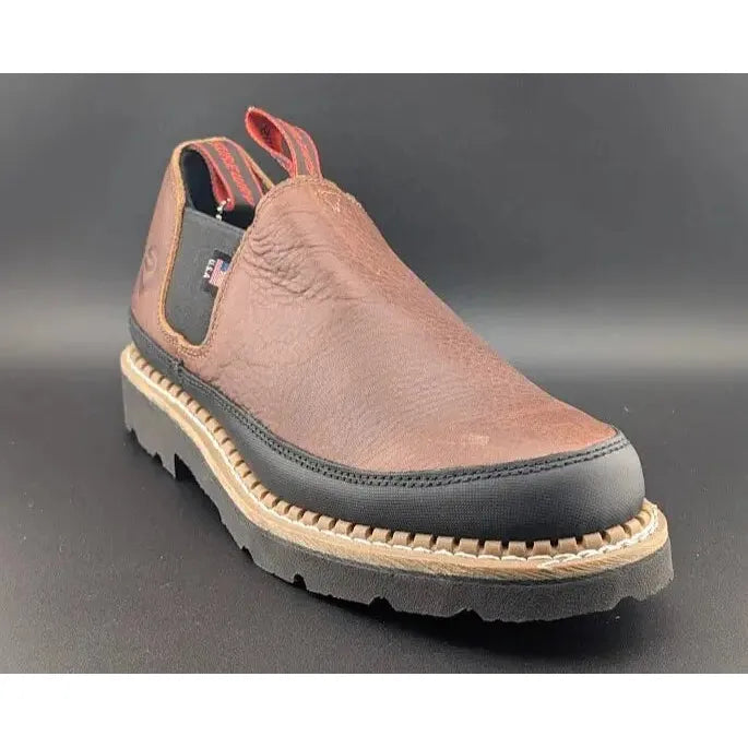 SUREWAY Men Size 10 Slip-On Work Boots SW501 Dk Brown Full Grain Tumbled Leather SUREWAY Men Work Boots Sureway