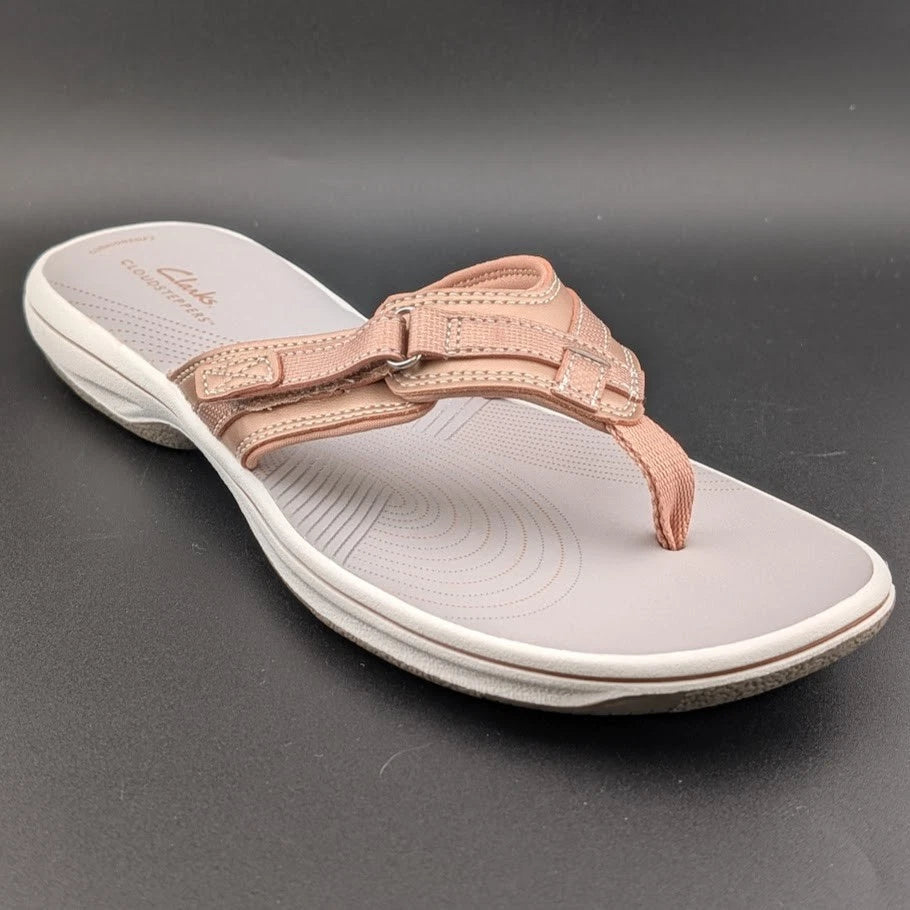 Clarks Women's 11M Breeze Sea Lightweight Flip-Flops NEW Rose Gold NIB SoleComfort.shoes