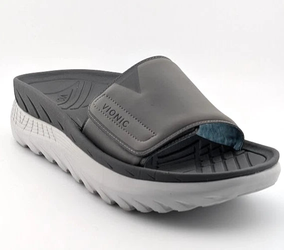 Vionic Womens Rejuvenate Gray Slide Sandals Shoes 8 Medium (B,M)