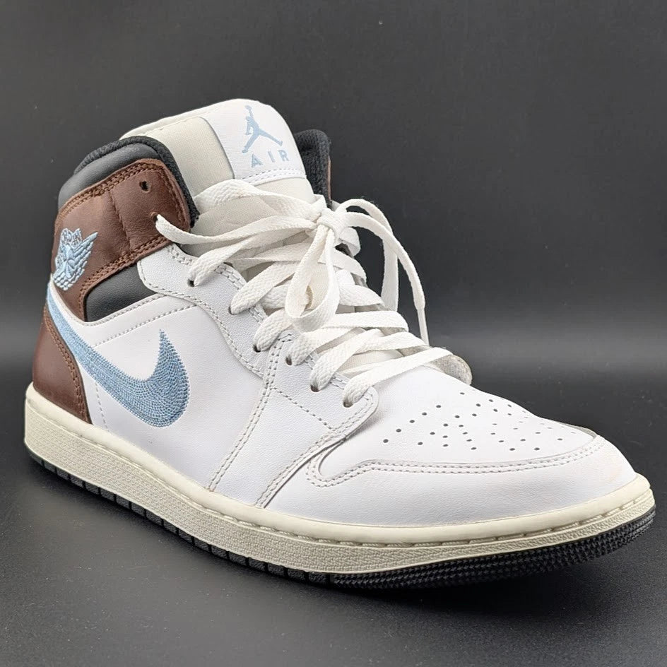 Jordan 1 Retro SE Mid Size 9.5 -Brown Blue Grey FQ7831-142 Sample Shoe SoleComfort.shoes