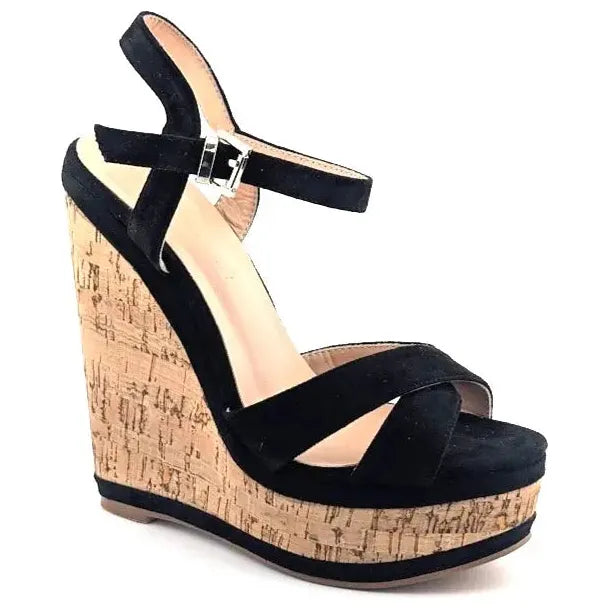 Women's Size 8 Platform Wedge 5.9" Heel Sandals Pumps Open Toe High Heels Shoes Merumonte