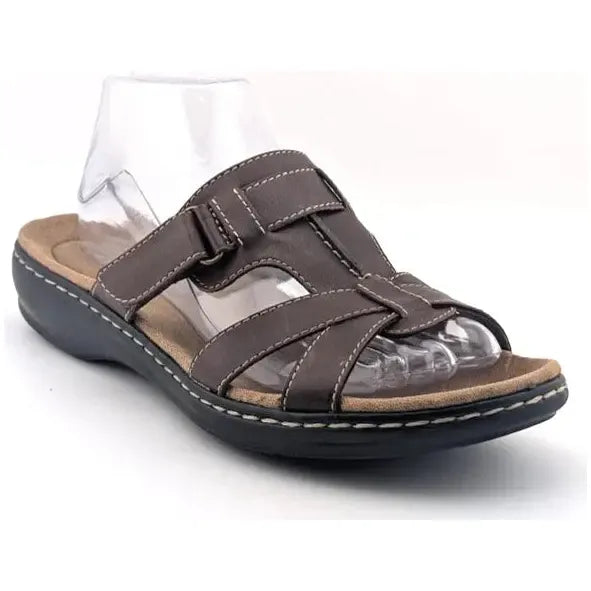 Clarks Collection Ultimate Comfort Sandals Women Size 10M Brown Leather Slides - SoleComfort.shoes