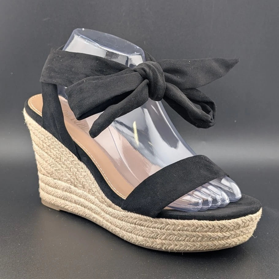 DREAM PAIRS Womens Sz 8.5 Open Toe Espadrille Wedge Tie Lace Up Ankle Platforms. SoleComfort.shoes