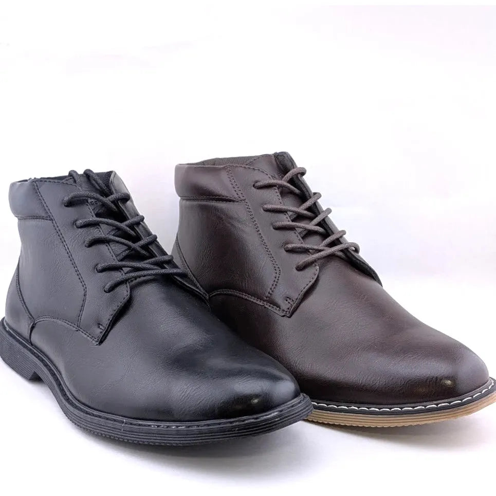 London Fog LFM-Tyler Chukka Boot Brown or Black Vegan Leather London Fog