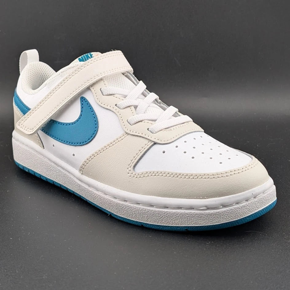 Nike Court Borough Low 2 (PSV) Size 3Y White/Turquoise/Orange Sneaker Shoes SoleComfort.shoes