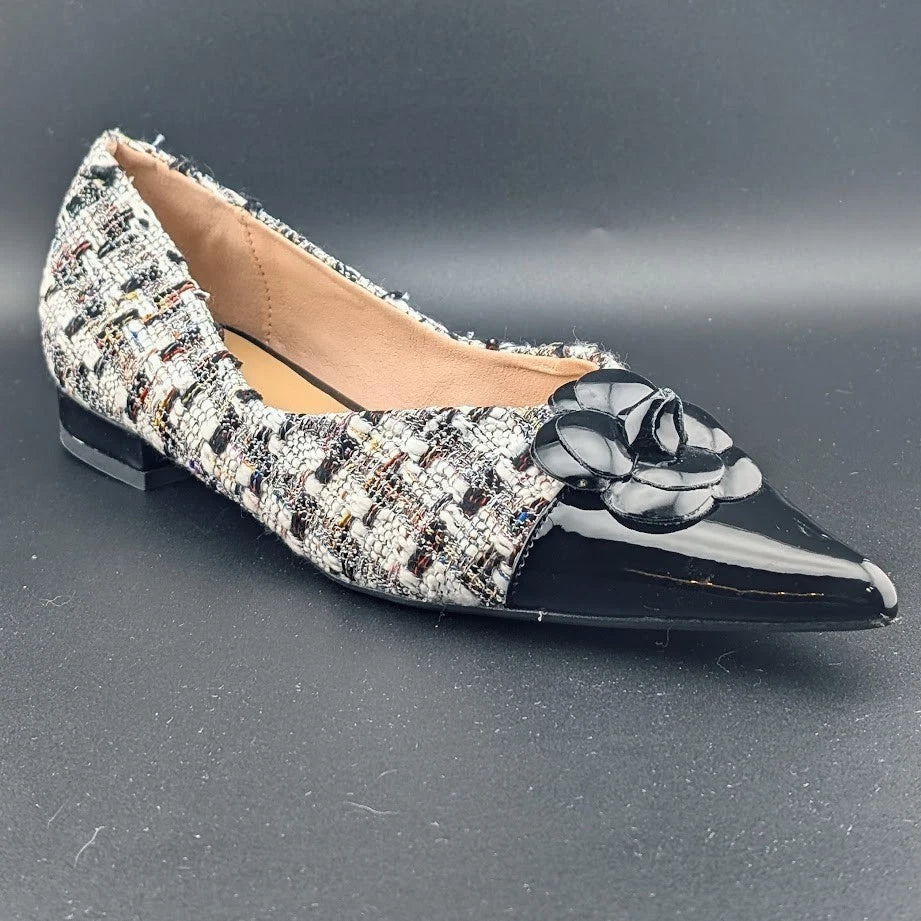 C. Paravano Camellia Purple Tweed Flats Women’s 8.0 EU 39 Pointed Toe Ballet SoleComfort.shoes