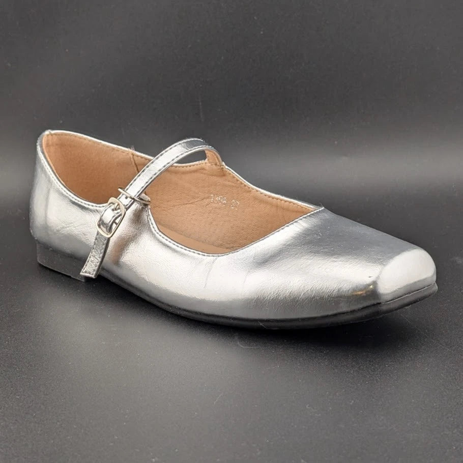 Women's Sz 6 Mary Jane Ballet Flat Heel Ankle Strap Square Toe Pumps Sweet Shoes SoleComfort.shoes
