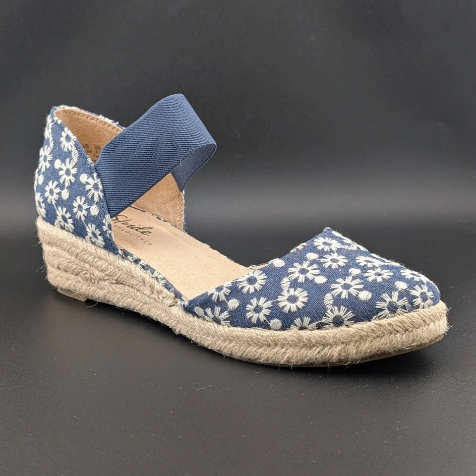 LifeStride Kaylee Espadrille Wedge Sandal Daisy Denim SoleComfort.shoes