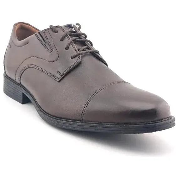 Clarks Mens Dress Shoes - Size 12M Mahogany Leather Whiddon Cap Oxford - SoleComfort.shoes