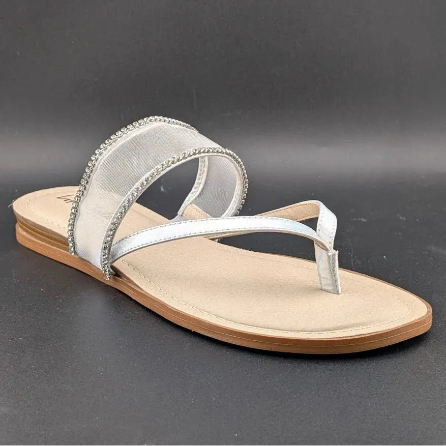 NEW Life Stride Women’s Size 11W Radiant Glow Slide Sandals Irridescent Silver SoleComfort.shoes