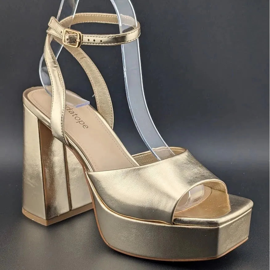 NEW Women's Modatope Platform Heels Sandals Size 6.5 Chunky Heels Open SquareToe SoleComfort.shoes