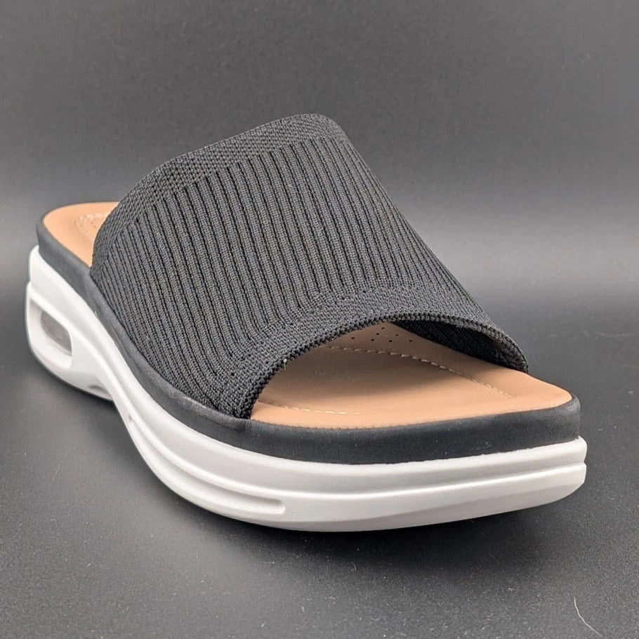 mysoft Women's Size 8 Walking Sandals Air Cushion Elastic Band Platform Shoes SoleComfort.shoes