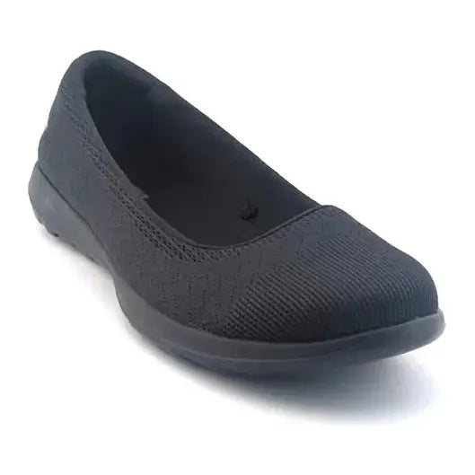 Women's Skechers Size 10 Go Walk Lite-Gem Black Woven Knit Ballet Flats Shoes - SoleComfort.shoes