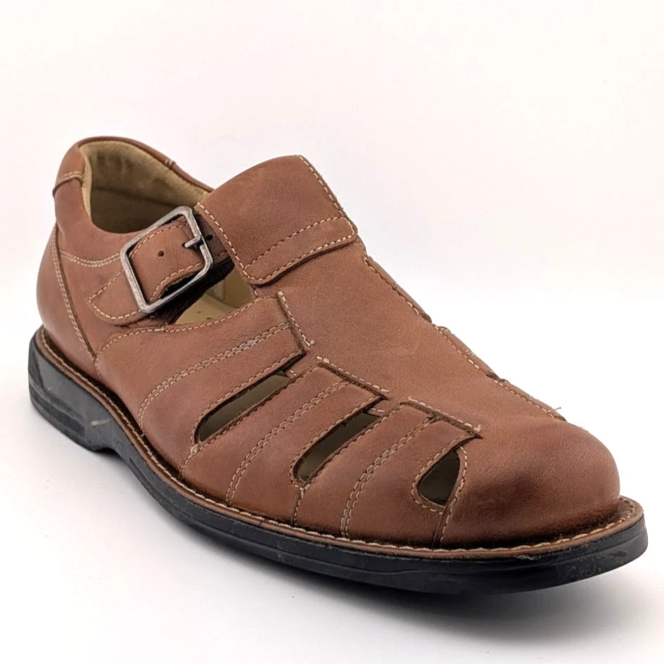 Johnston & Murphy Fisherman Men's size 10.5M Sandal Shoes Brown Leather Outdoor Johnston & Murphy