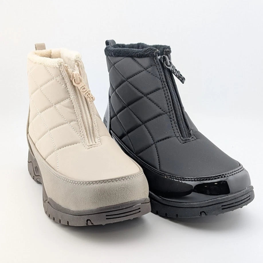 Totes Superior Womens Winter Boots Black or Taupe Waterproof Faux Fur Lined Snow SoleComfort.shoes