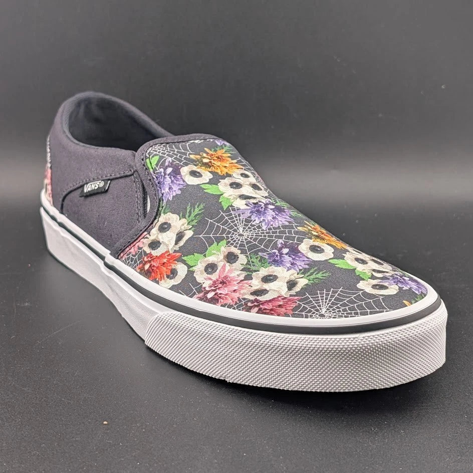 Vans Women's Size 9 Asher Floral Web Nine Iron Slip-On Shoes - Textile SoleComfort.shoes