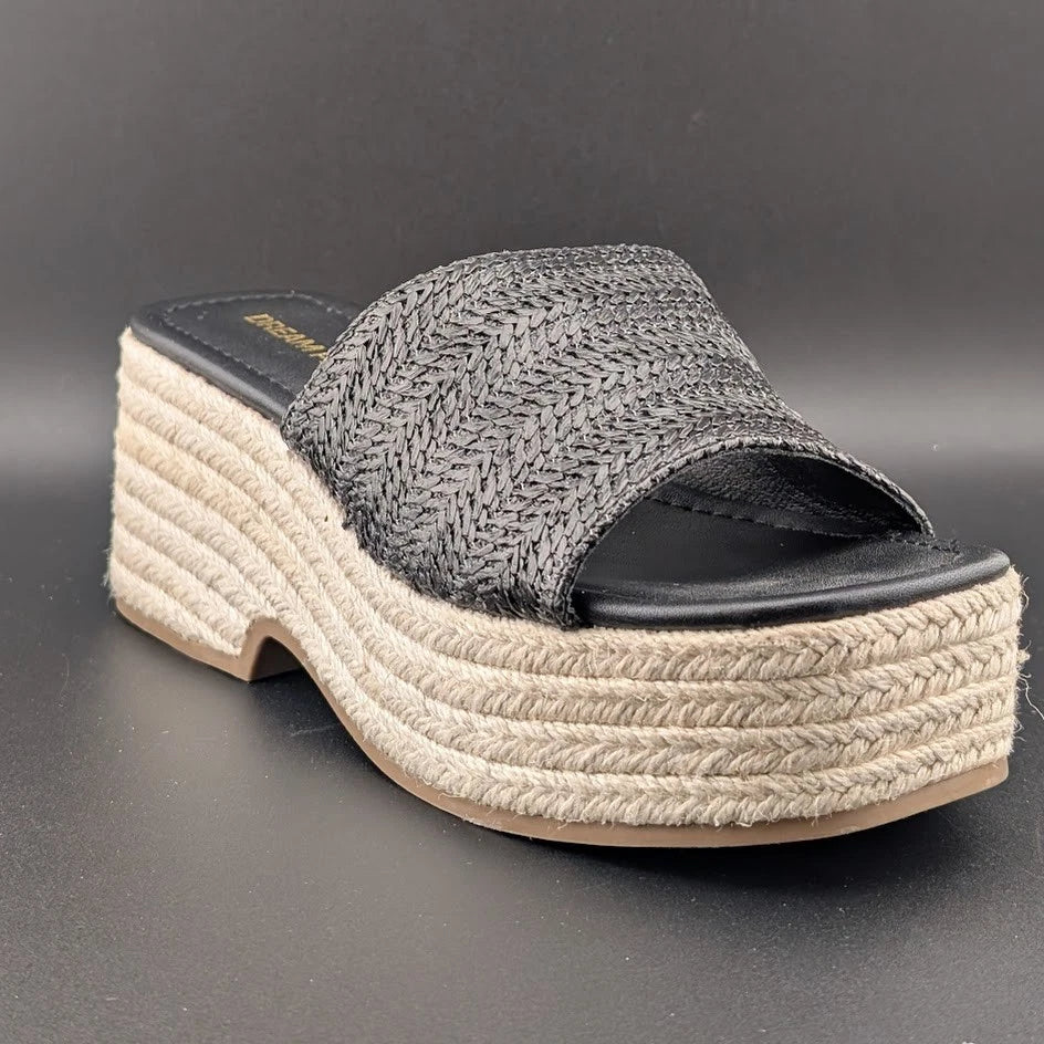 Platform Slip on Espadrille Sandals for Women Sz 6.5 Slides Bohemia Sandals Heel SoleComfort.shoes