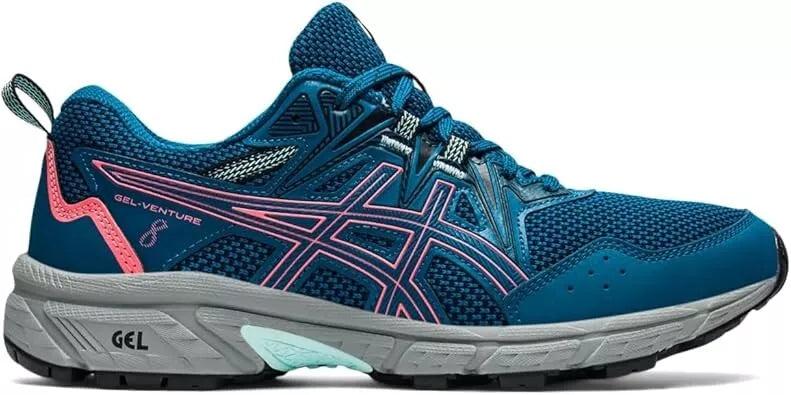 Pre-Owned ASICS Gel-Venture 8 Running Shoes Women's Sz 12 / Mens 10.5 Deep Sea Teal/Coral
