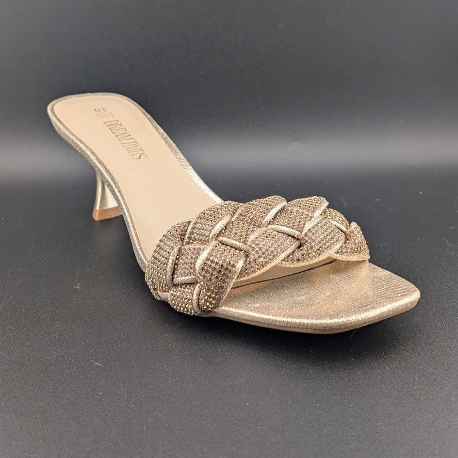 Women Size 10 Low Kitten Heel Sandals Square Toe Comfort Party Dress Shoes SoleComfort.shoes