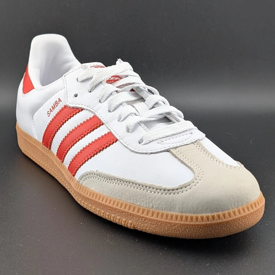 adidas Women's Samba Sambae OG Leather Shoes 'White/Red' - ID0438 Size 10.5 NEW SoleComfort.shoes