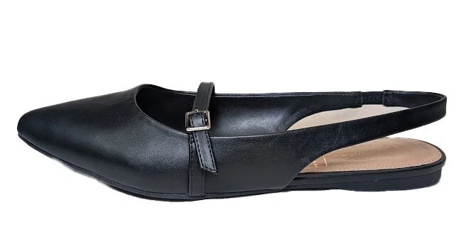 LC Lauren Conrad Women's Size 9.5 Danyelle Black Slingback Flat Shoes