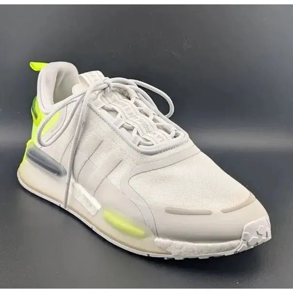 New w/ Defect adidas NMD_R1 V3 White Solar Yellow-HIGHLY REFLECTIVE Size 12 - SoleComfort.shoes