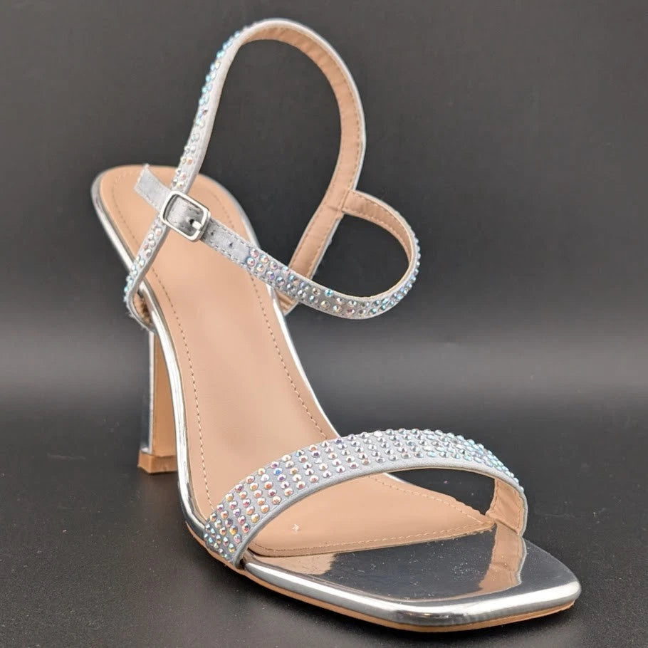 Women's Size 8.5 Stiletto High Heels Square Open Toe Sandal w/ Ankle Strap-Sexy! SoleComfort.shoes
