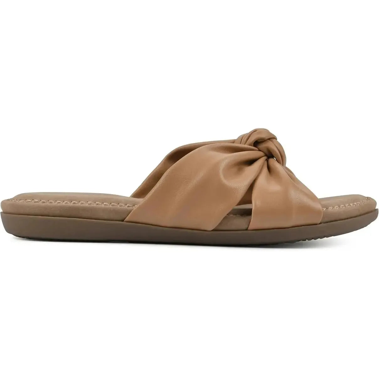 Cliffs By White Mountain Women's Favorite Knotted Slide Sandal 11M, Smooth Tan Cliffs by White Mountain