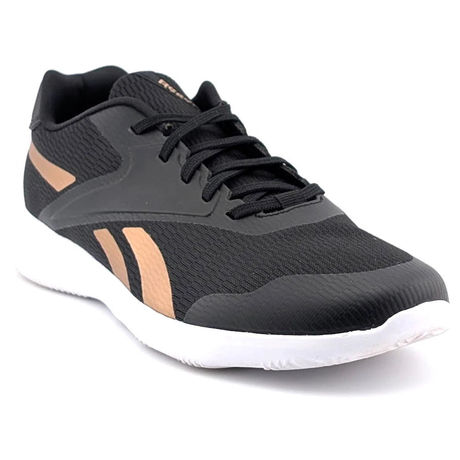 Reebok Stridium Women's Size 7 Black Golden Bronze Athletic Walking Shoe SoleComfort.shoes