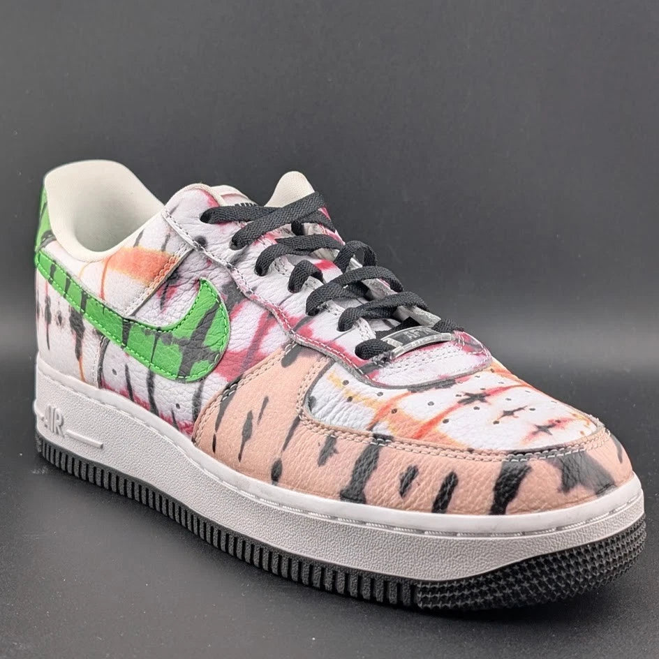 Nike Air Force 1 Low Black Tie Dye Sneakers Women's Size 7.5 A Beaut! CW1267-101 SoleComfort.shoes