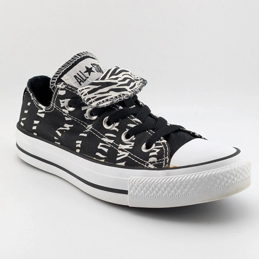 Converse Womens Size 6 CTAS OX Shoes Black White Zebra Sneakers Double Tongue SoleComfort.shoes