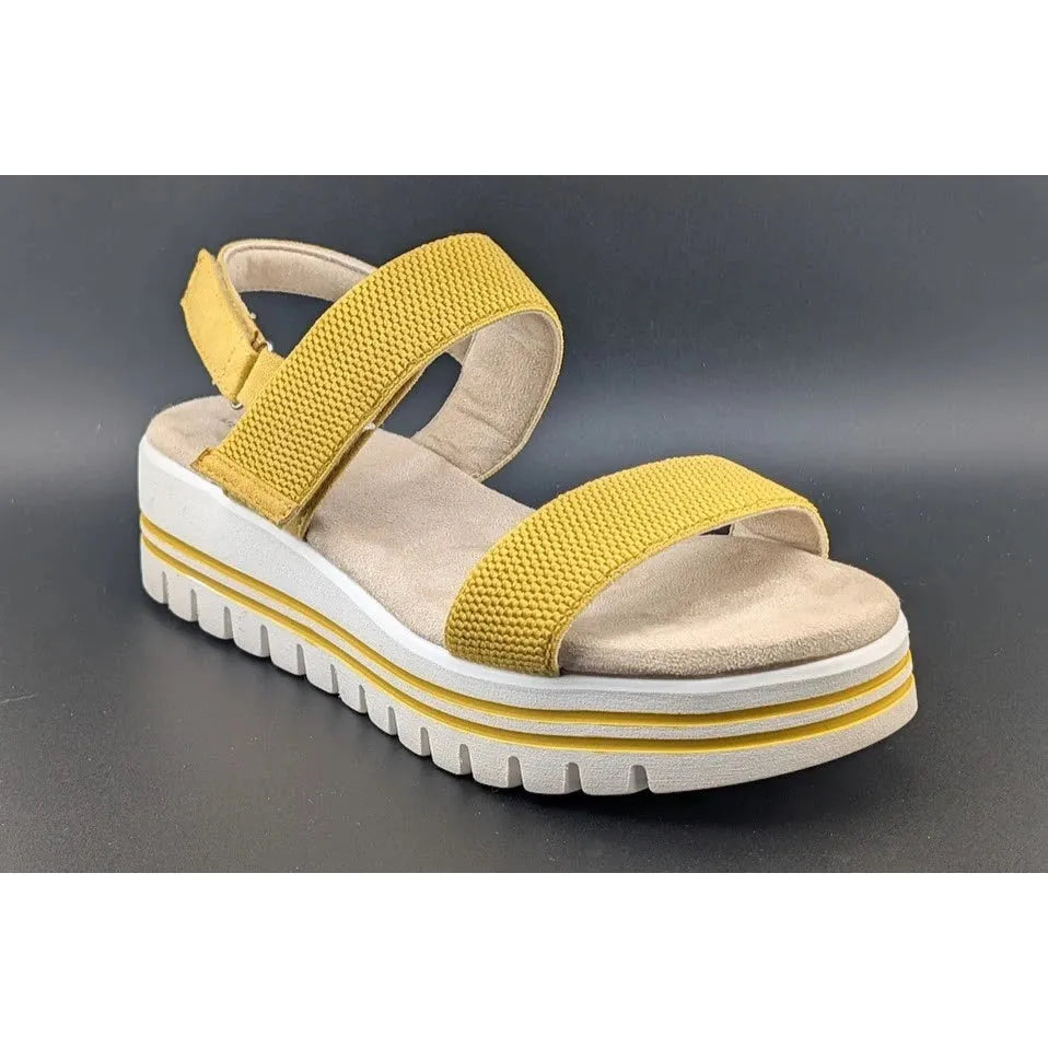 VJH Comfort Women's Size 10 Yellow Strappy Casual Platform Sandals -Memory Foam SoleComfort.shoes