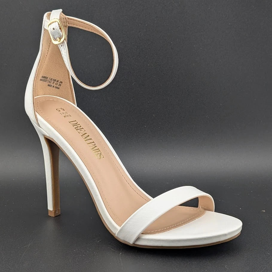 Womens Sz 6.5 High Heels Flower Ankle Strap Stiletto Round Open Toe Sexy Sandals SoleComfort.shoes