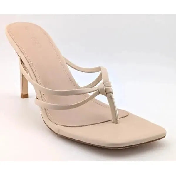 Coutgo Heeled Sandal Strappy Square Toe Fashion Thong Stiletto Size 9.5 Coutgo