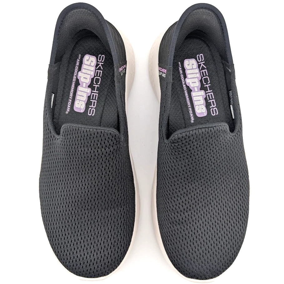 Skechers Women Size 6.5W Go Walk Flex Slip In Black Comfort Shoes 124963W SoleComfort.shoes