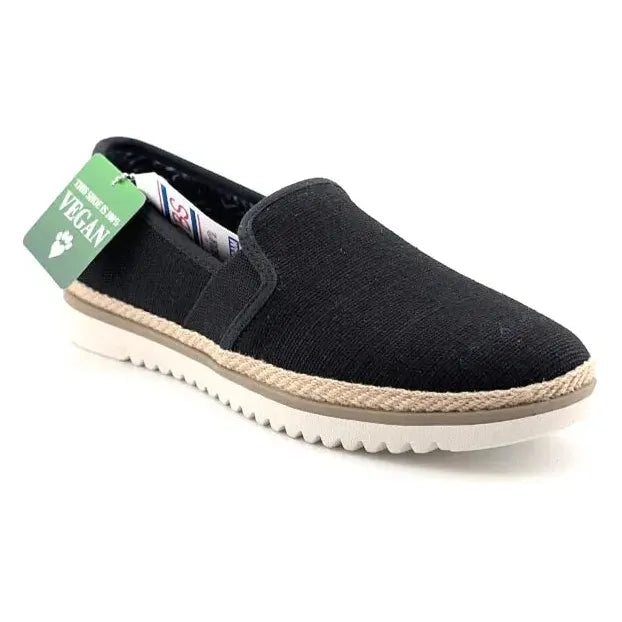 SKECHERS WOMEN'S Size 7 FLEXPADRILLE LO BALLET FLAT BLACK Espadrille 114020 Skechers