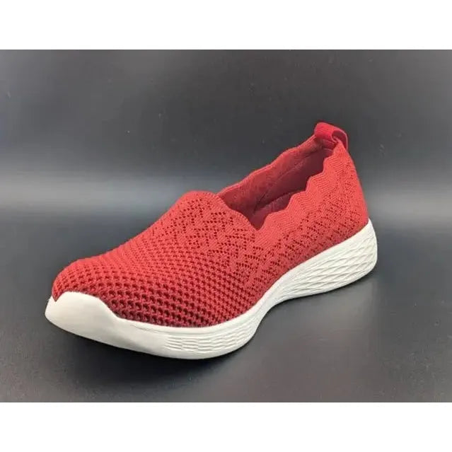 Womens Size 11 Scalloped Slip-on Knit Casual Ballet Flat Walking Sneaker EU 42.5 - SoleComfort.shoes