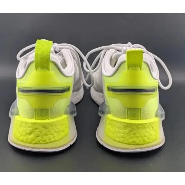 New w/ Defect adidas NMD_R1 V3 White Solar Yellow-HIGHLY REFLECTIVE Size 12 - SoleComfort.shoes