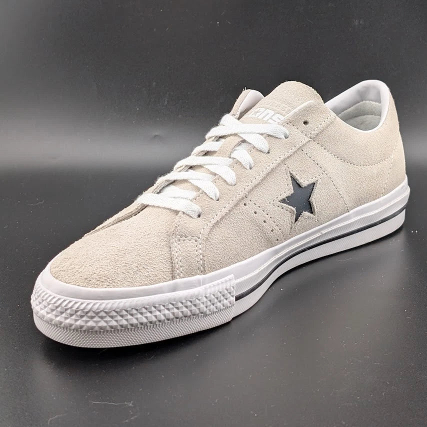 Converse Men's Size 10 One Star Pro Suede Low Top Shoe Egret-White-Black 172950C SoleComfort.shoes